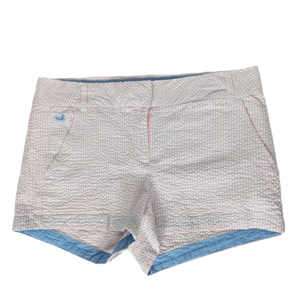 Southern Marsh Chino Shorts 8 Pink White Striped